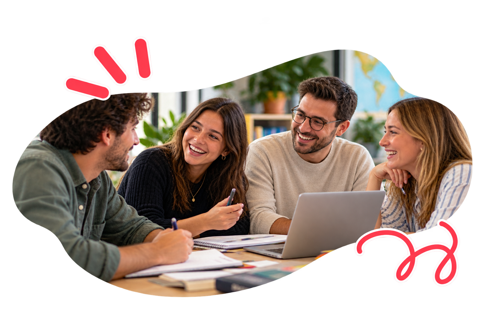 Adultos a participar numa aula de inglês em grupo na Figueira da Foz